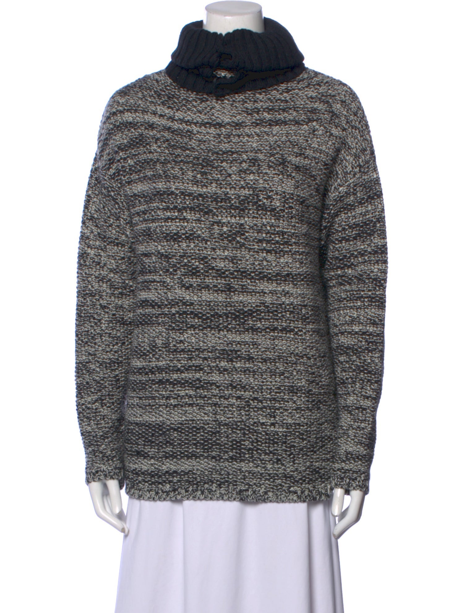 Sarah Pacini Striped Turtleneck Sweater
