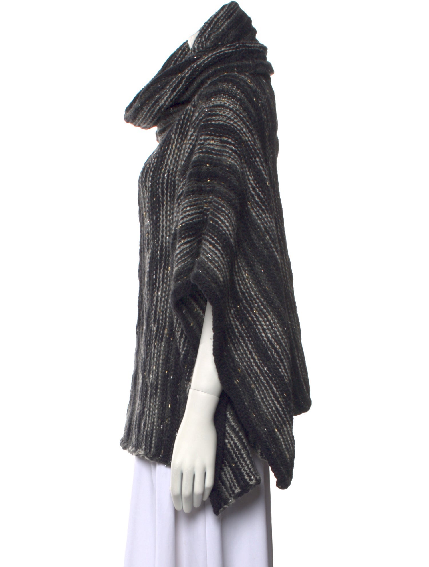 Sarah Pacini Striped Cowl Neck Sweater