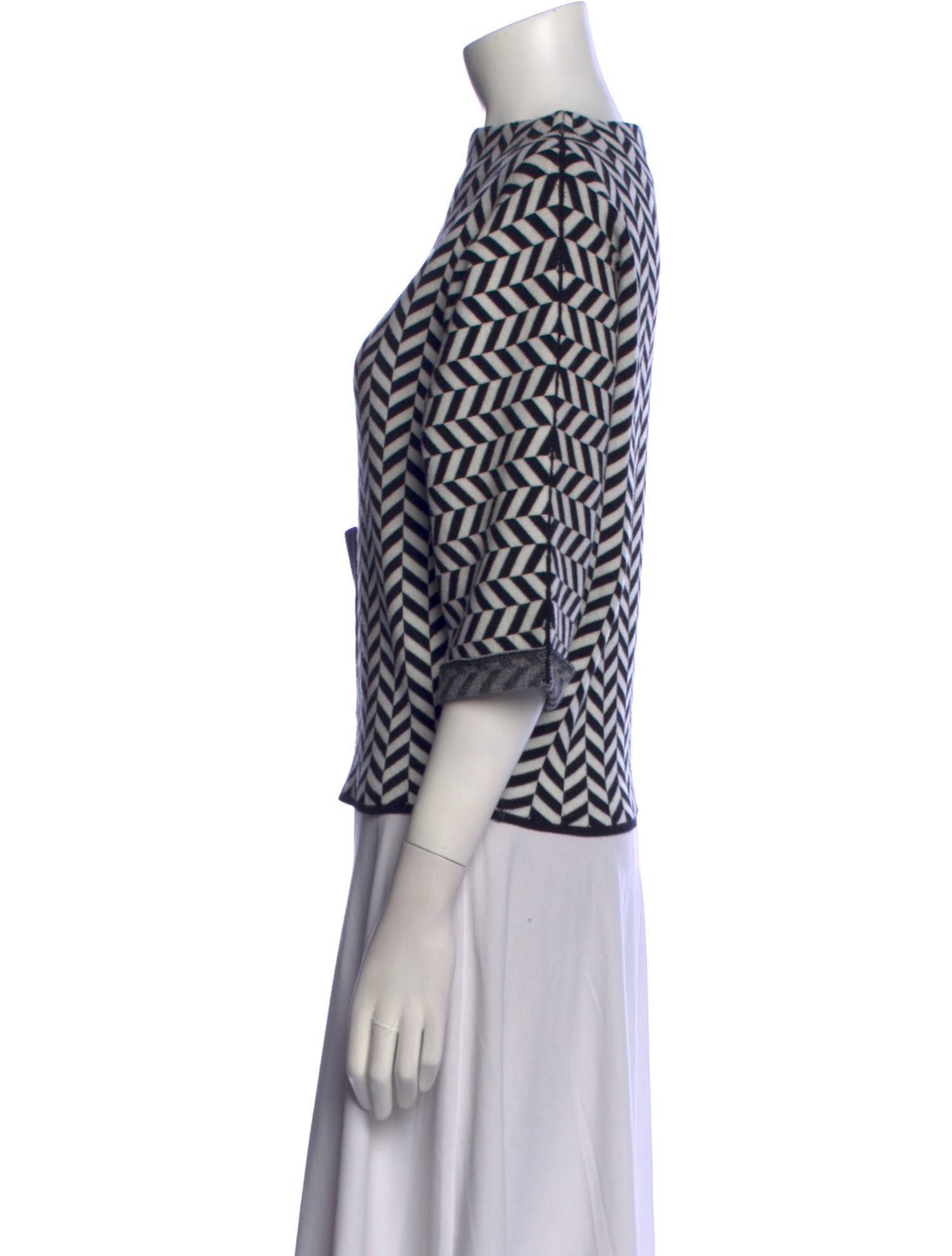 Sarah Pacini Striped Bateau Neckline Sweater