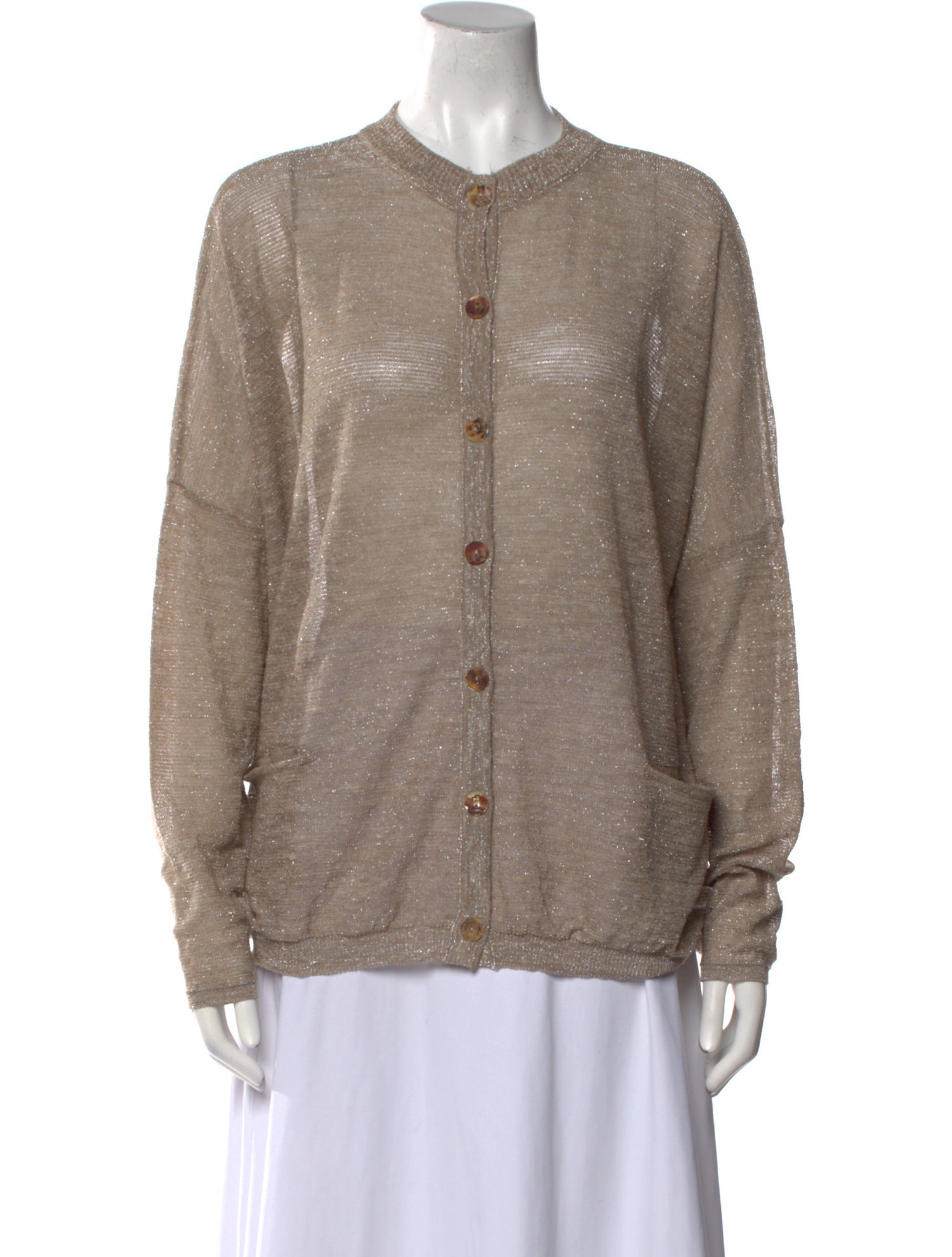 Sarah Pacini Linen Crew Neck Sweater