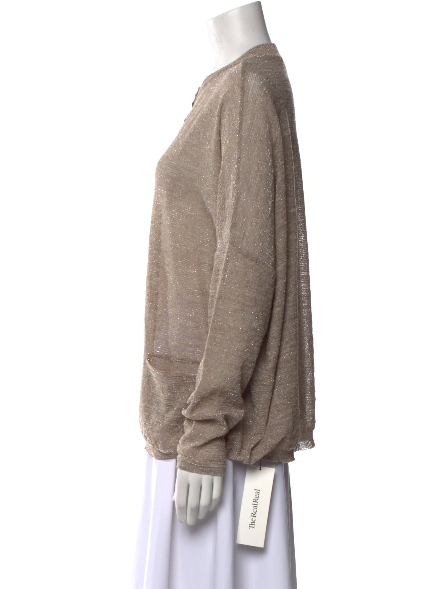 Sarah Pacini Linen Crew Neck Sweater