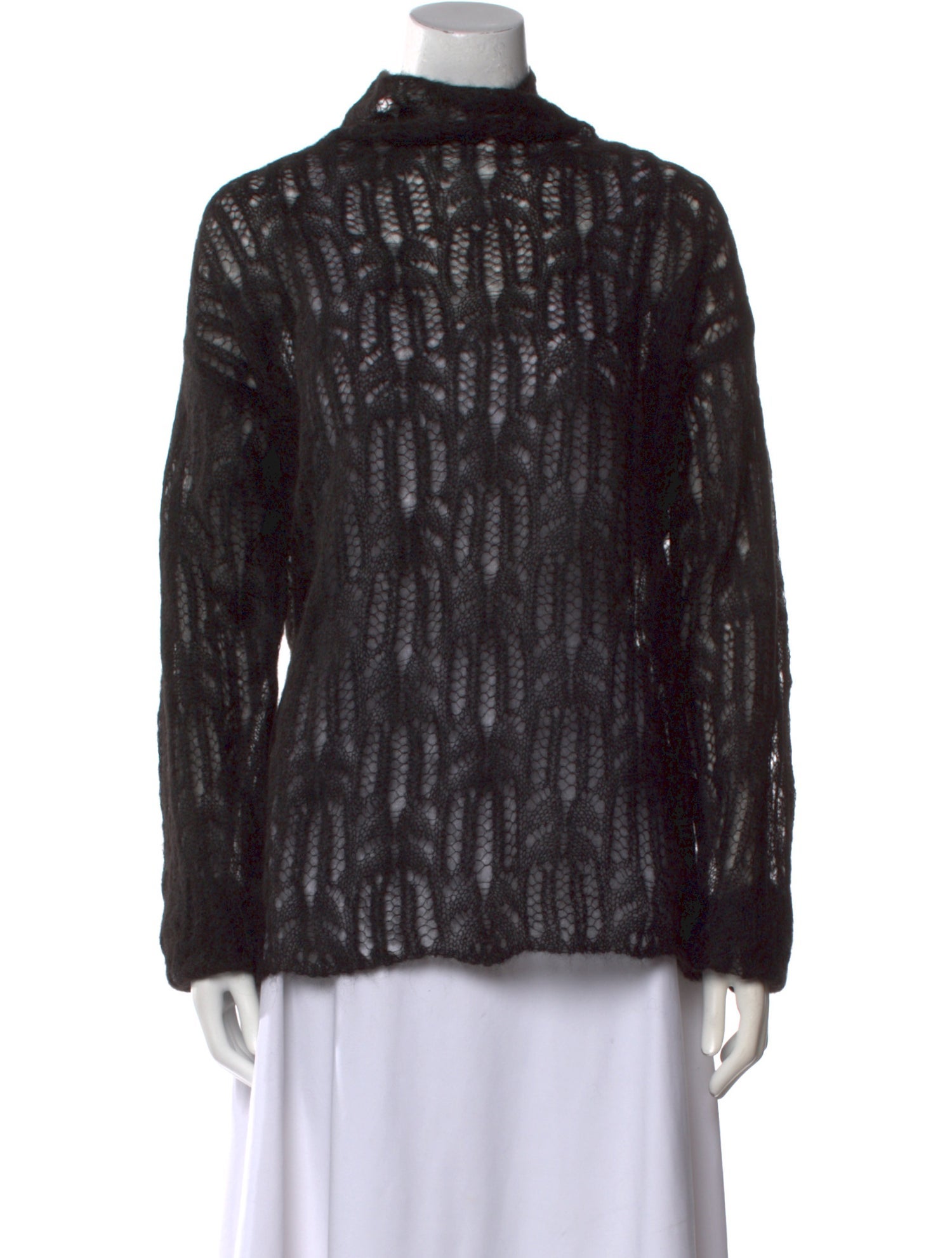 Sarah Pacini Alpaca Lace Pattern Sweater