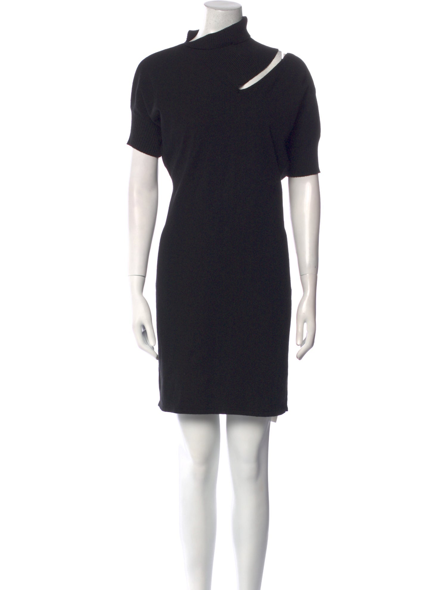 Sarah Pacini Turtleneck Mini Dress