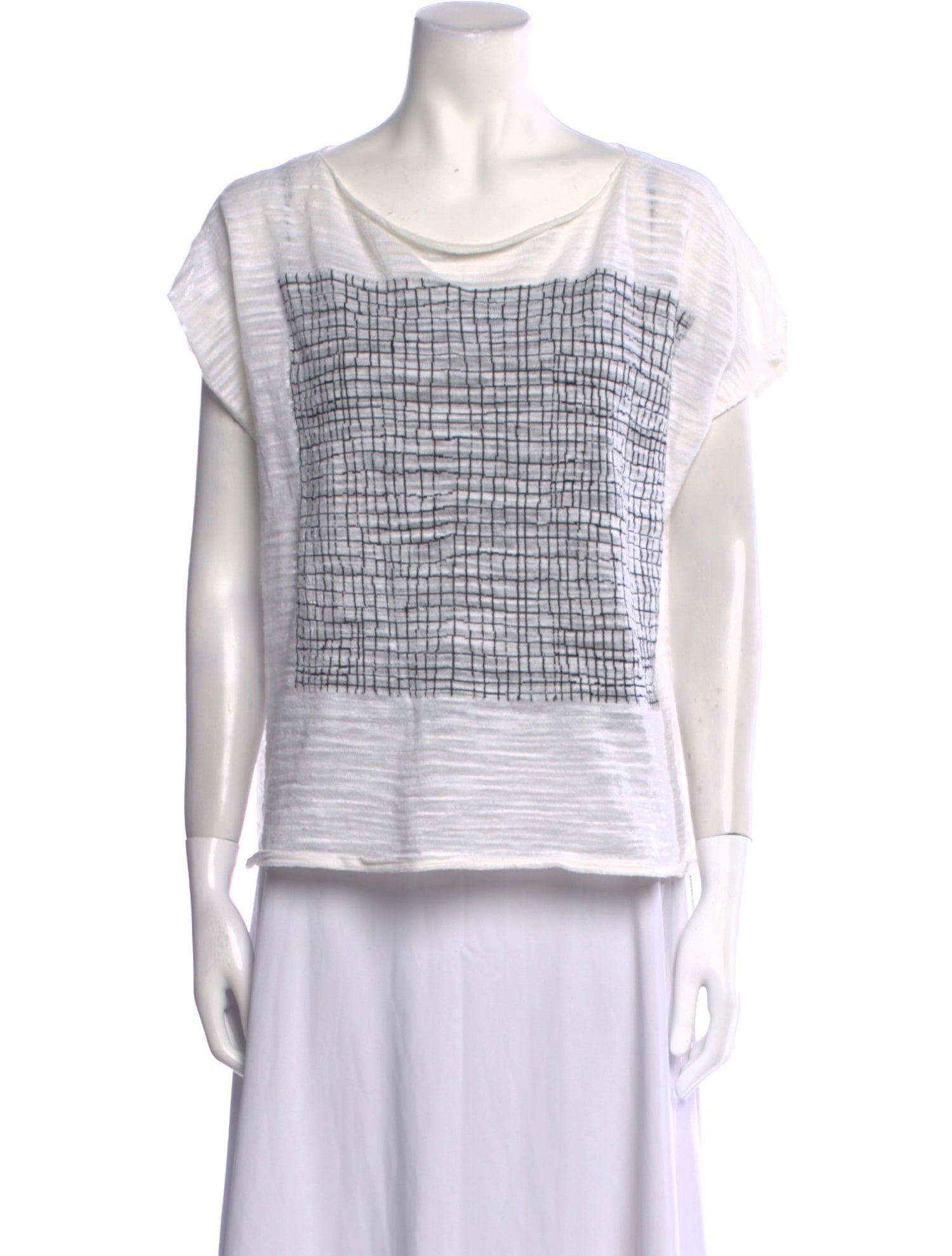 Sarah Pacini Printed Scoop Neck Sweater