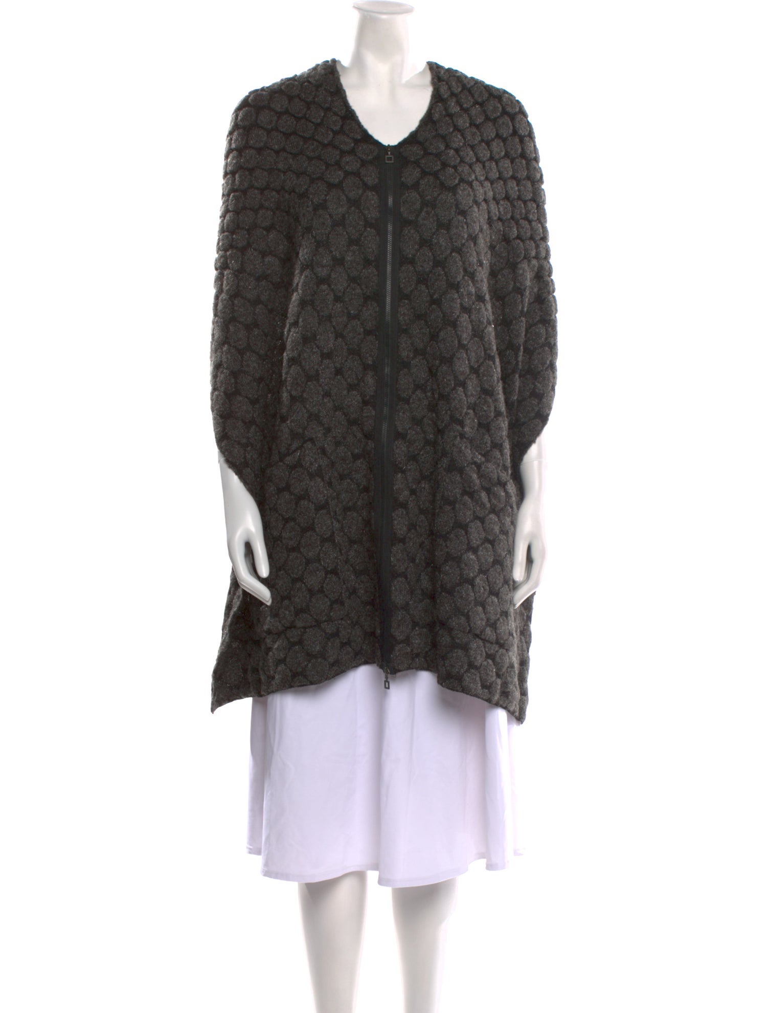 Sarah Pacini Patterned Scoop Neck Sweater