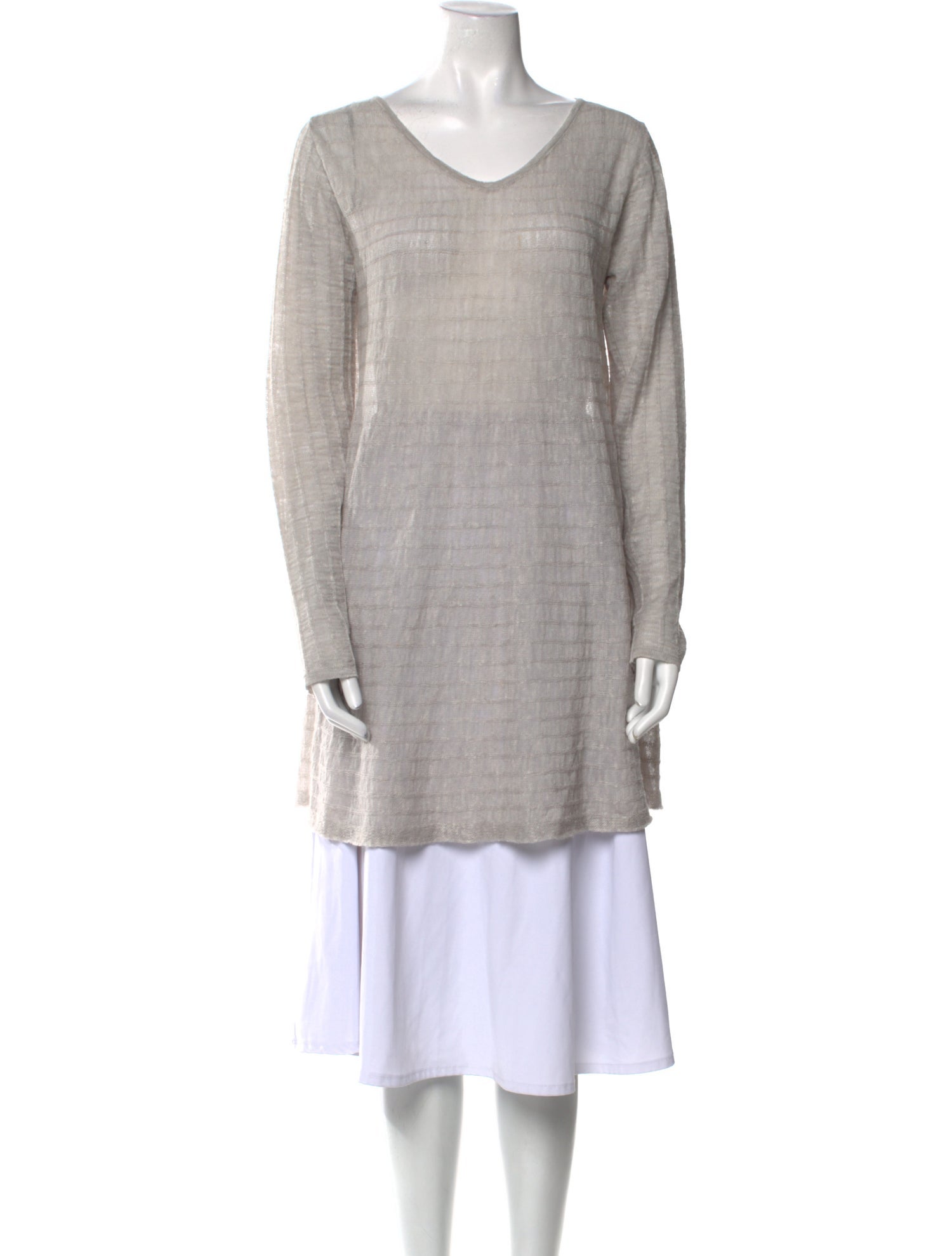 Sarah Pacini Linen V-Neck Sweater