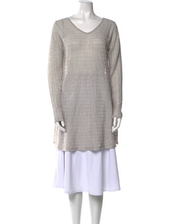 Sarah Pacini Linen V-Neck Sweater