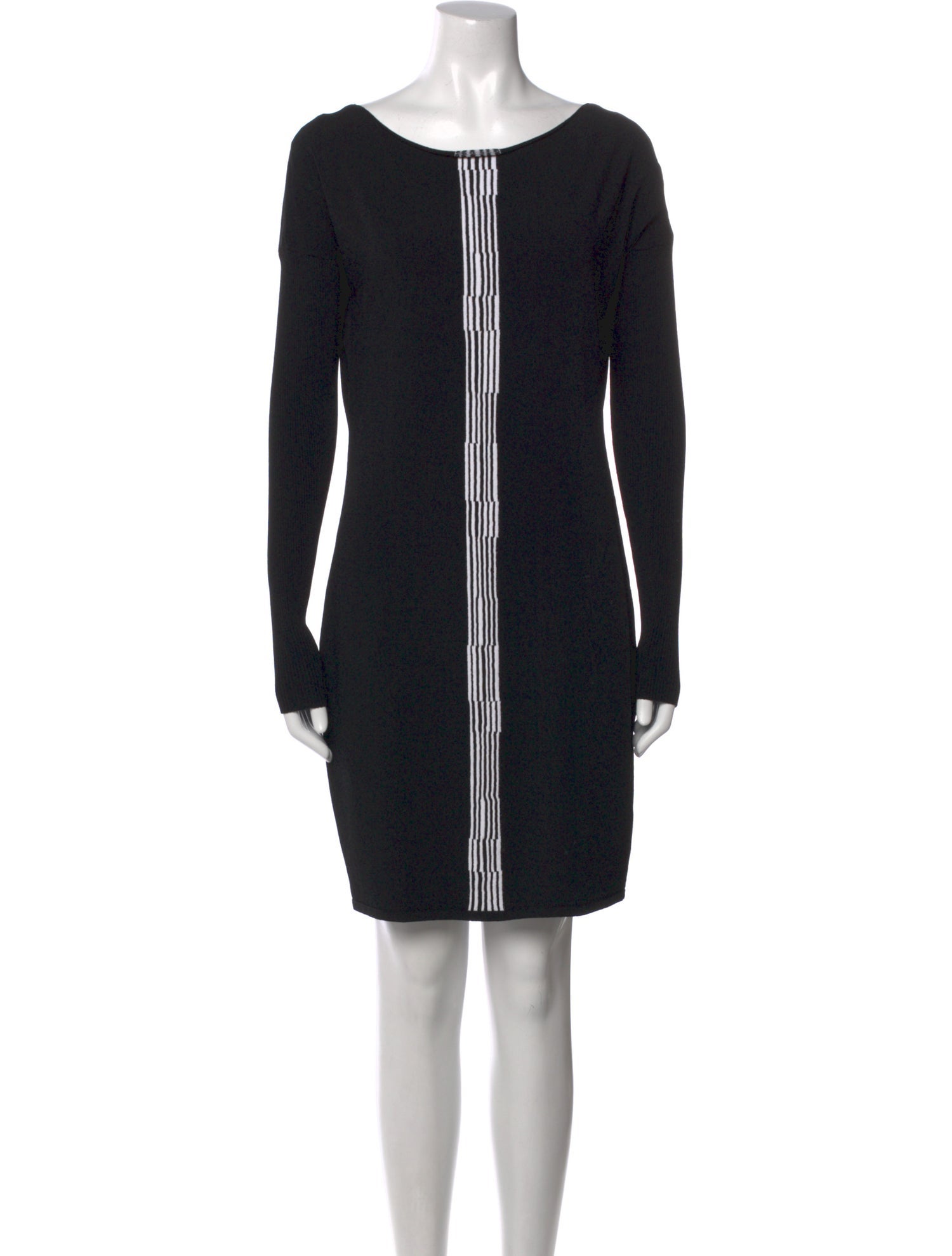 Sarah Pacini Bateau Neckline Mini Dress