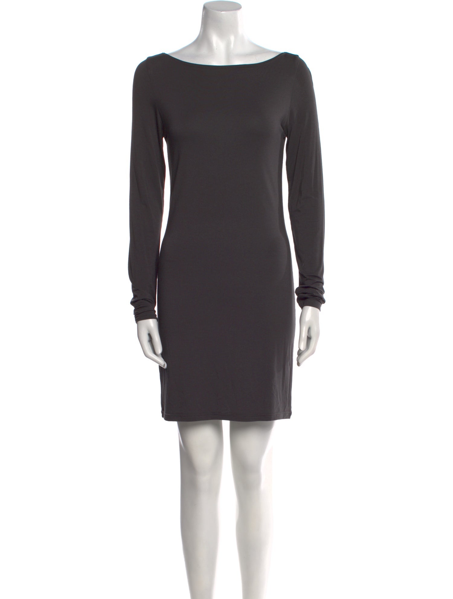 Sarah Pacini Bateau Neckline Mini Dress