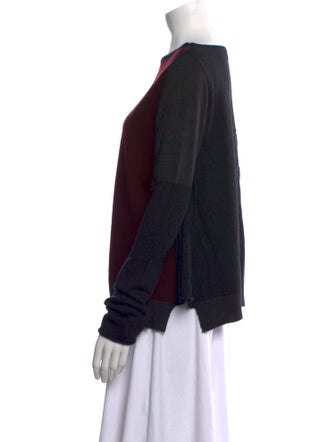 Sarah Pacini Colorblock Pattern Bateau Neckline Sweater