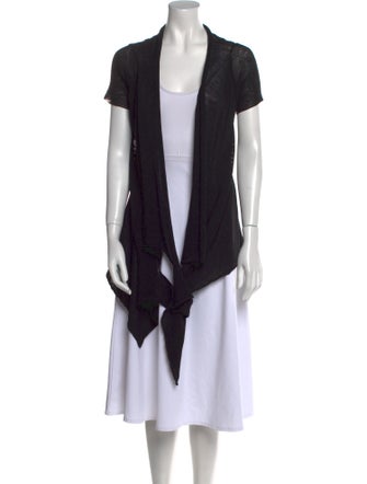 Sarah Pacini Linen Open Front Sweater