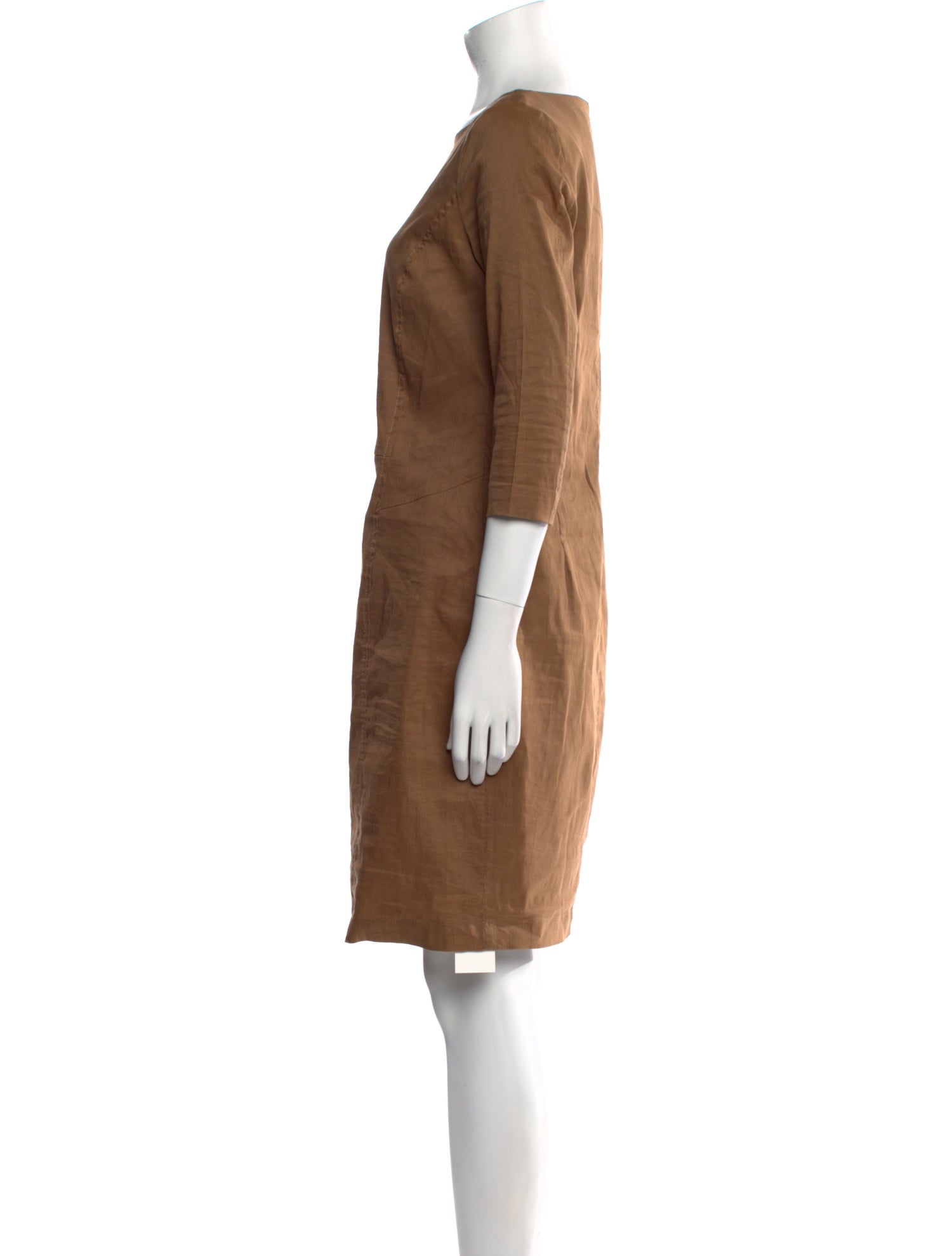 Sarah Pacini Linen Knee-Length Dress