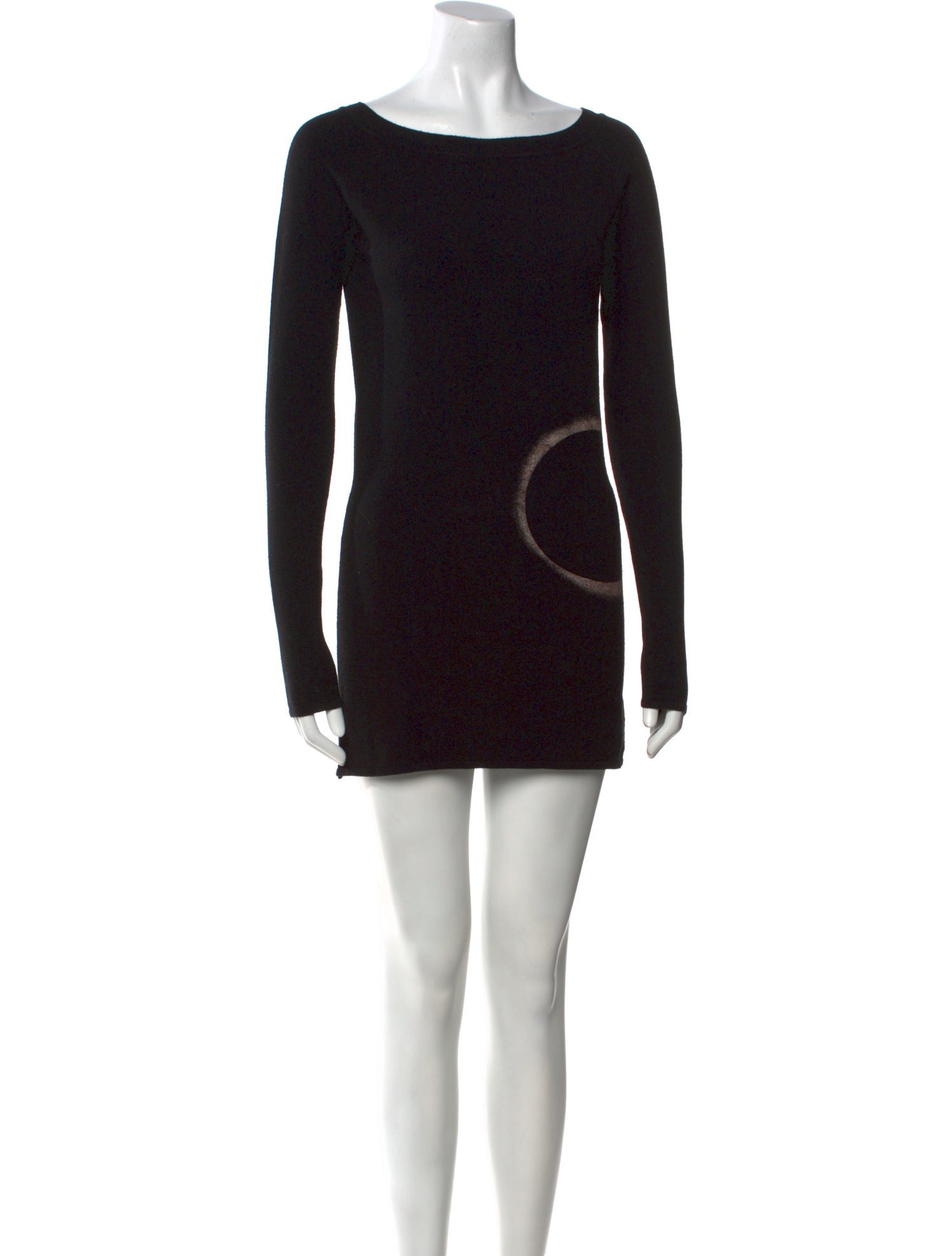 Sarah Pacini Bateau Neckline Mini Dress