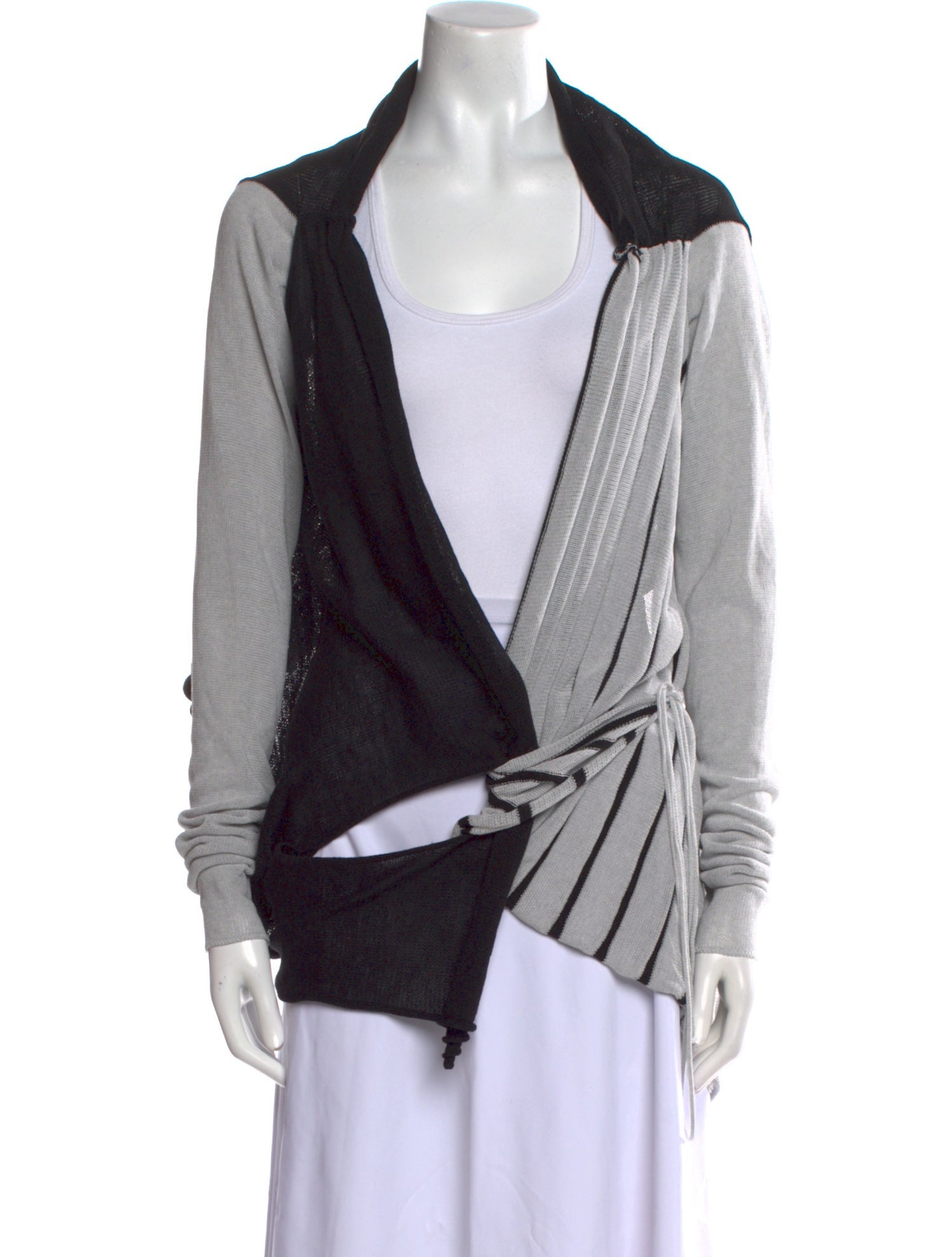 Sarah Pacini Colorblock Pattern Cowl Neck Sweater