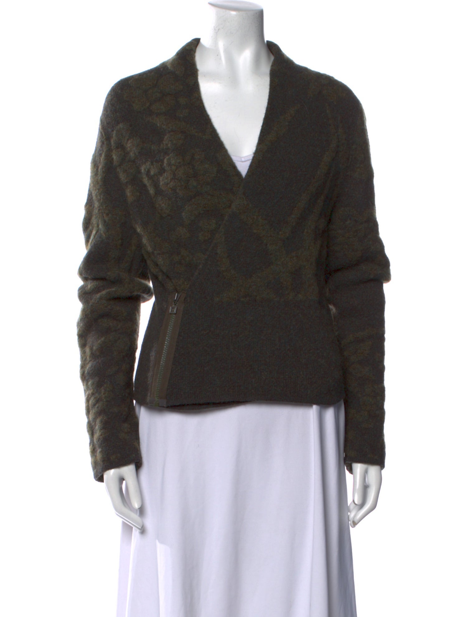 Sarah Pacini Printed V-Neck Sweater