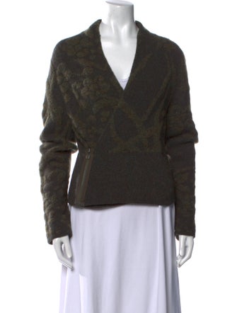 Sarah Pacini Printed V-Neck Sweater