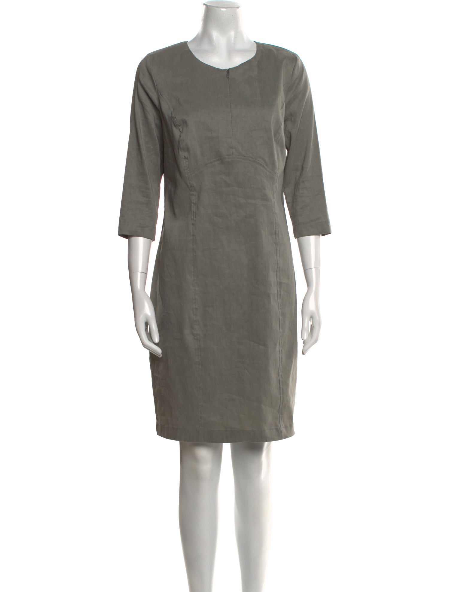 Sarah Pacini Linen Knee-Length Dress