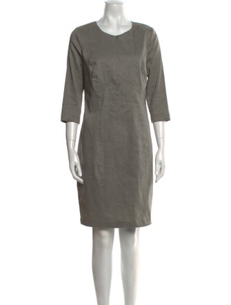 Sarah Pacini Linen Knee-Length Dress