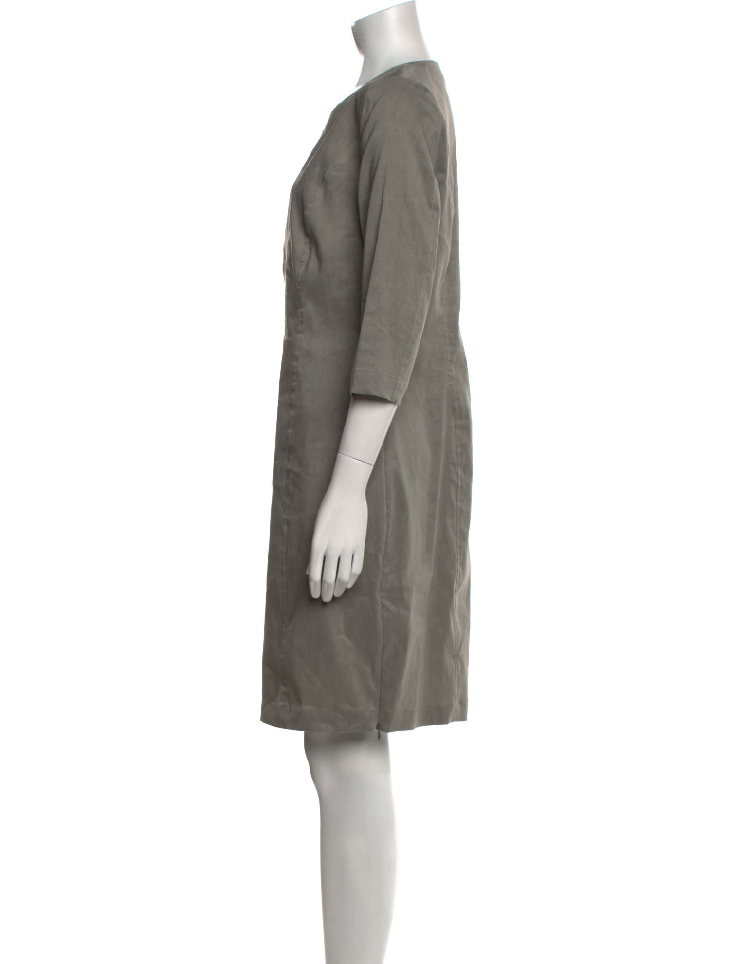 Sarah Pacini Linen Knee-Length Dress