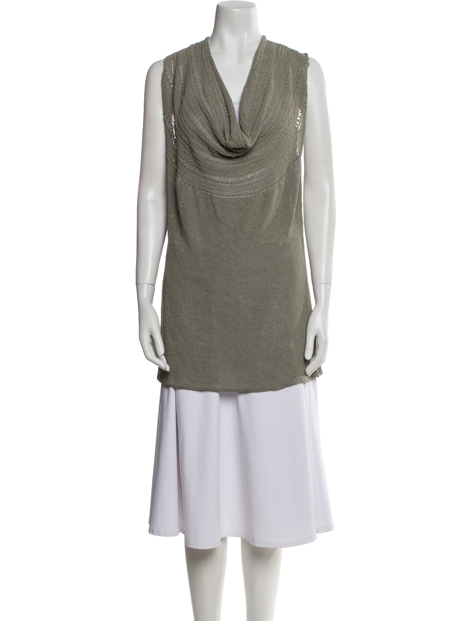 Sarah Pacini Linen Cowl Neck Sweater