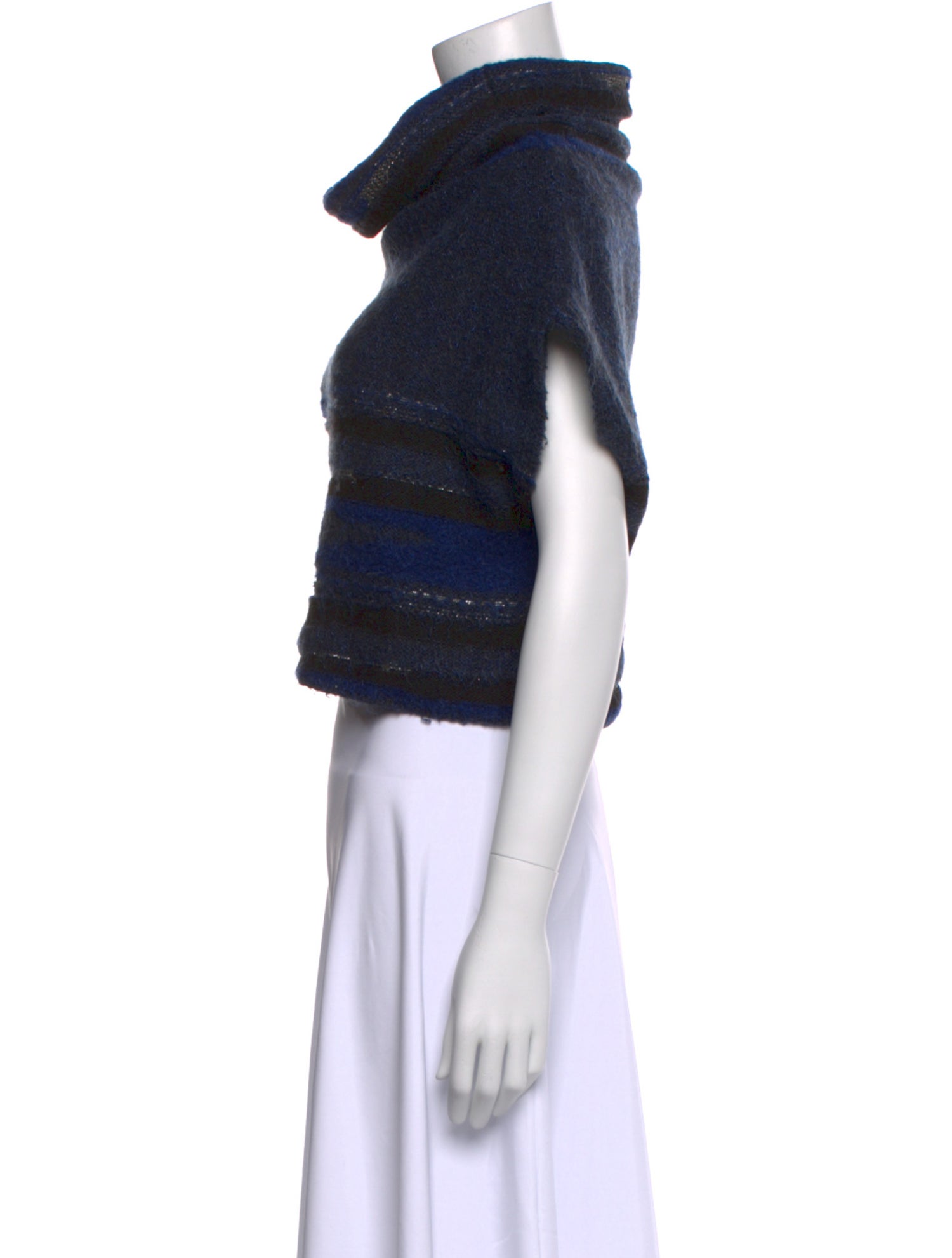 Sarah Pacini Colorblock Pattern Turtleneck Sweater