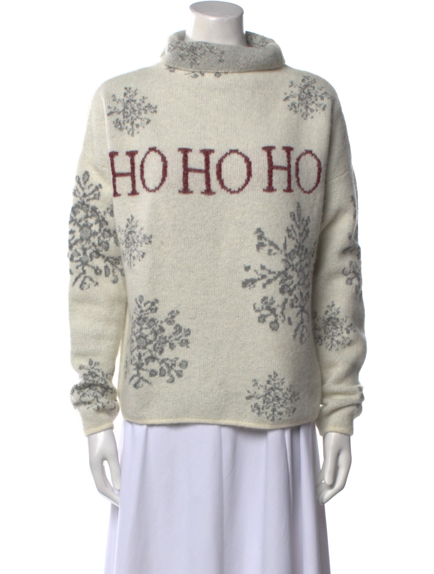 Sarah Pacini Graphic Print Turtleneck Sweater