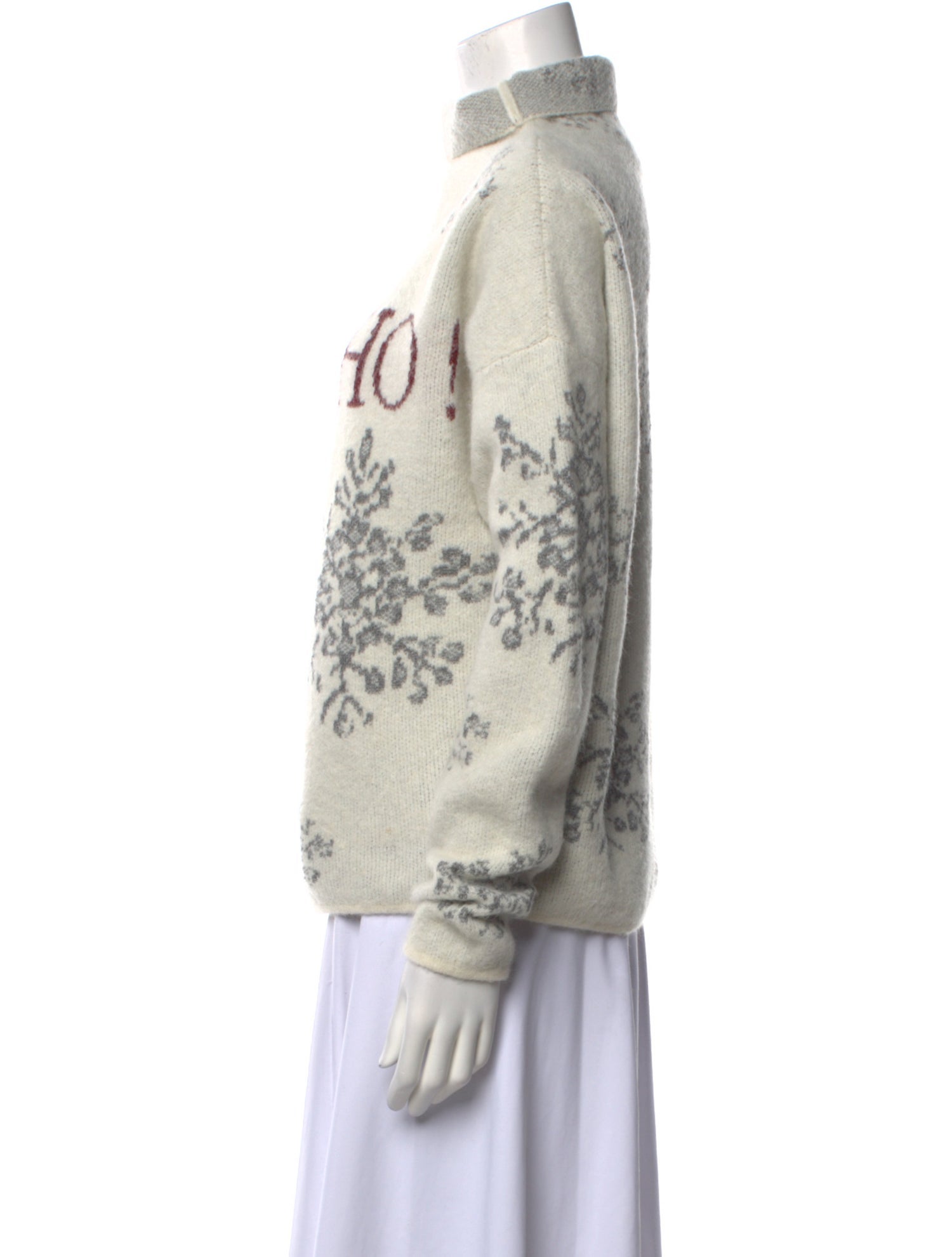 Sarah Pacini Graphic Print Turtleneck Sweater