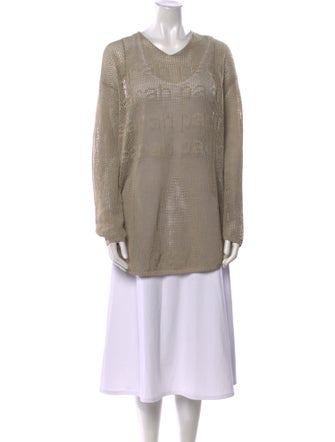 Sarah Pacini Linen V-Neck Sweater