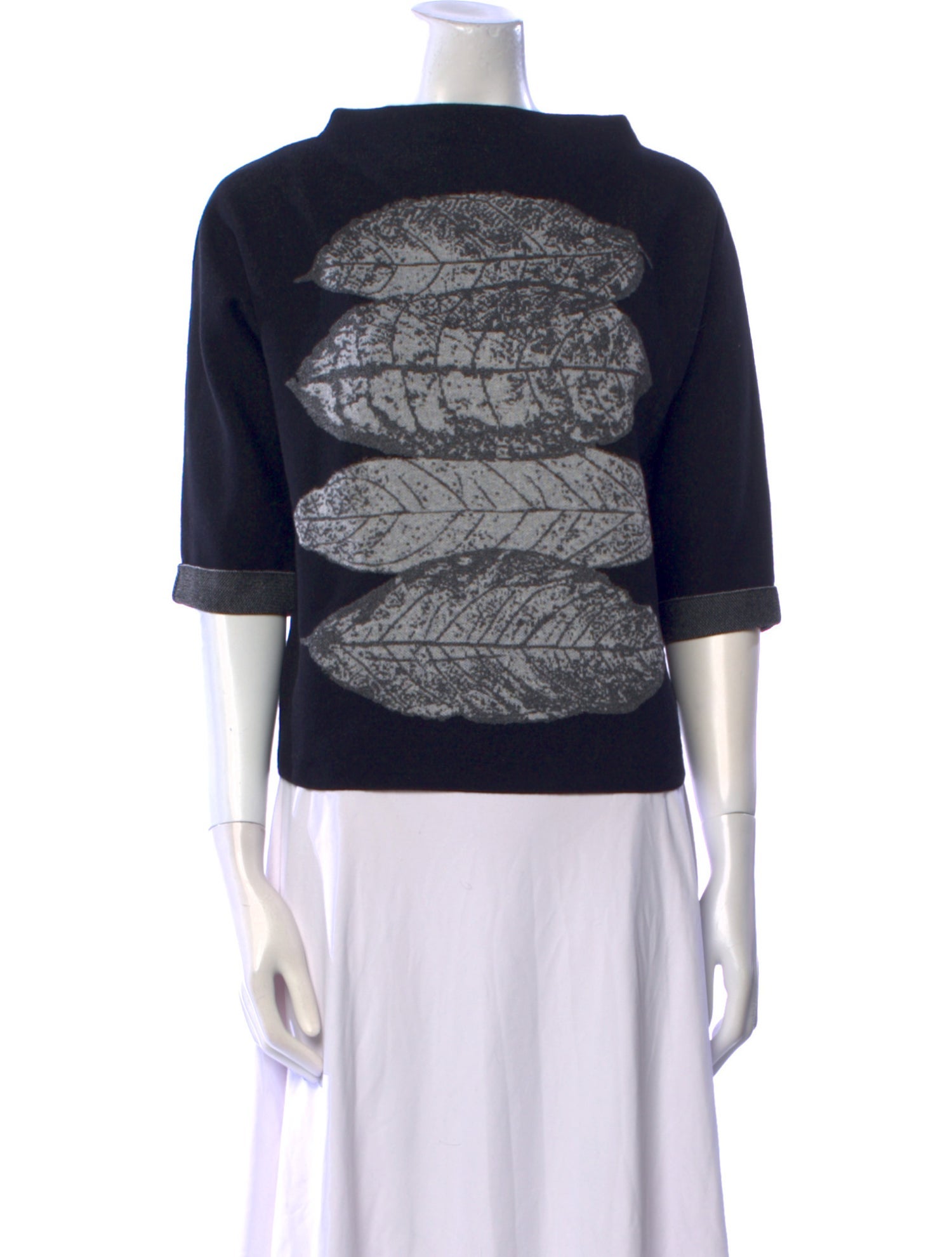Sarah Pacini Printed Crew Neck Sweater w/ Tags