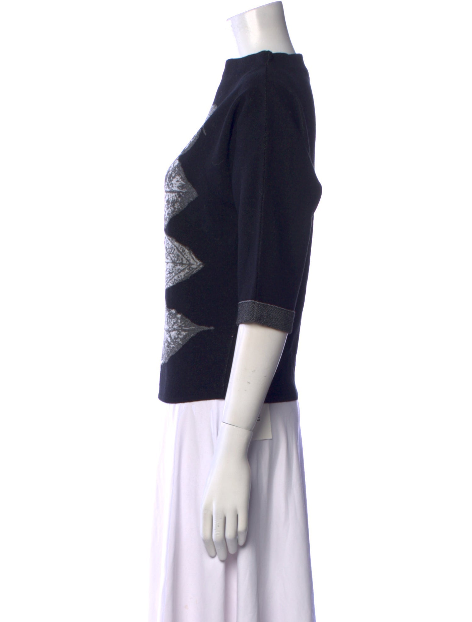 Sarah Pacini Printed Crew Neck Sweater w/ Tags