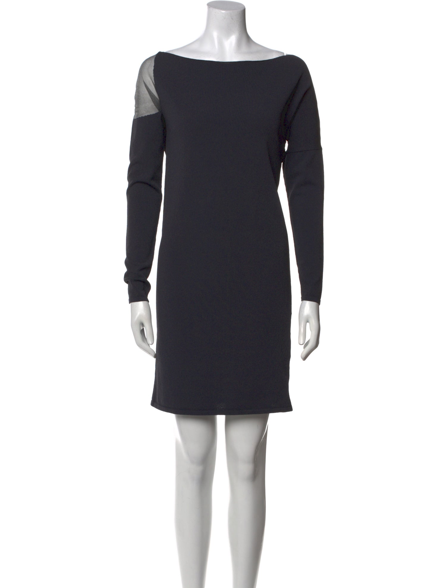 Sarah Pacini Bateau Neckline Mini Dress