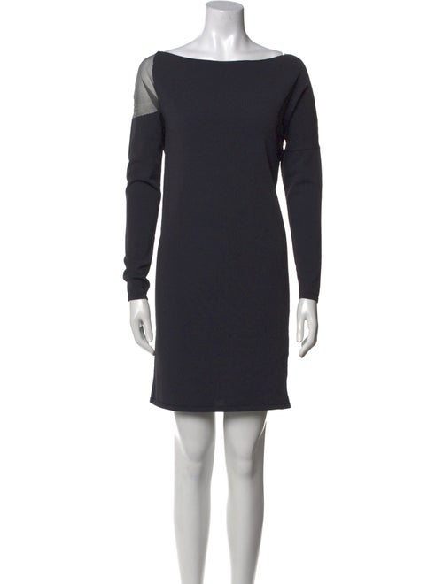 Sarah Pacini Bateau Neckline Mini Dress