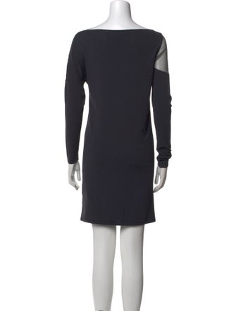 Sarah Pacini Bateau Neckline Mini Dress