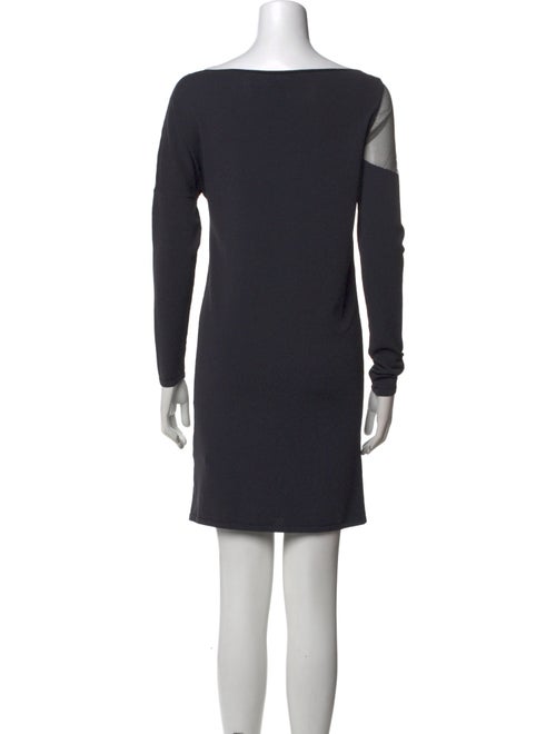 Sarah Pacini Bateau Neckline Mini Dress