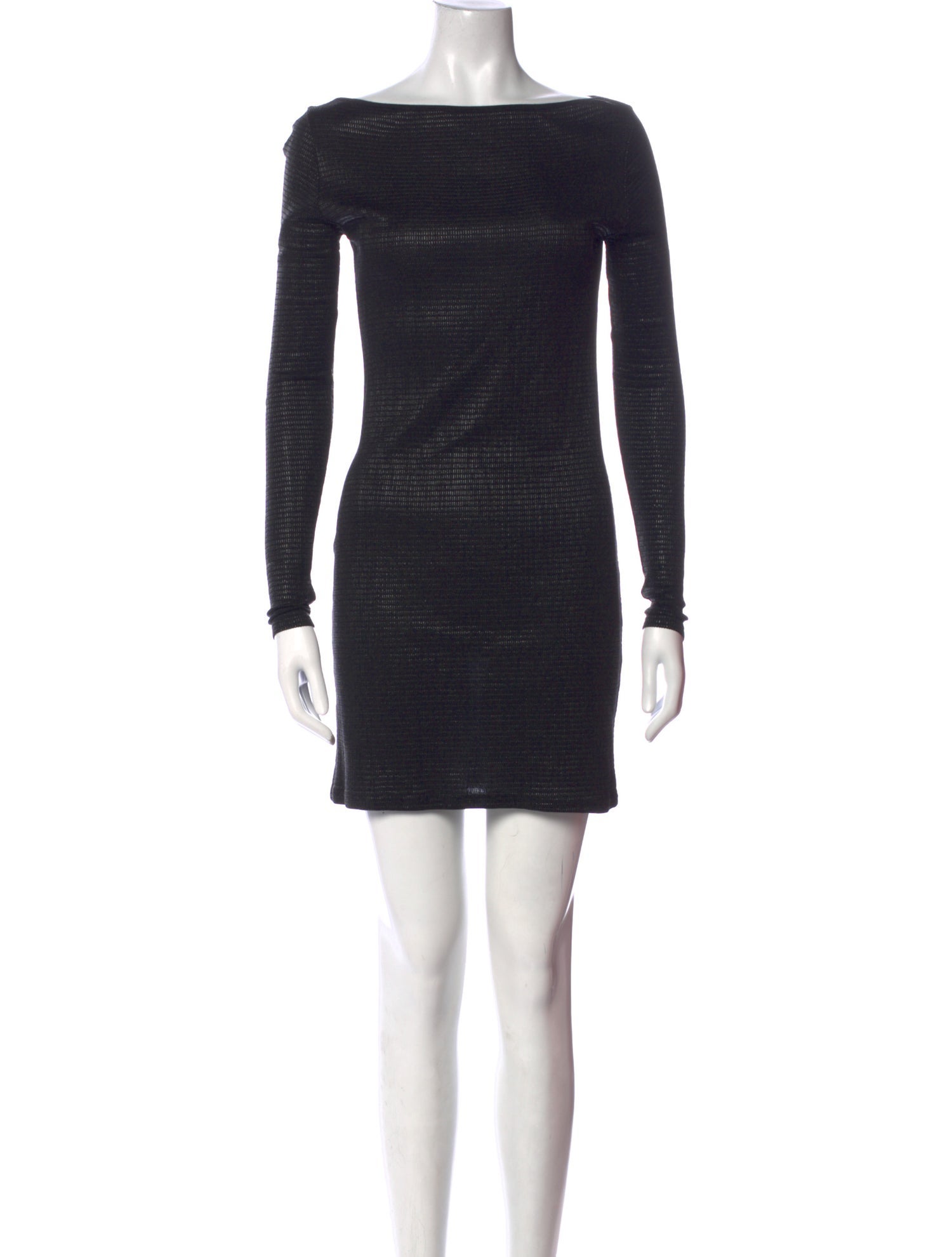 Sarah Pacini Bateau Neckline Mini Dress