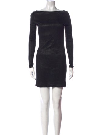 Sarah Pacini Bateau Neckline Mini Dress