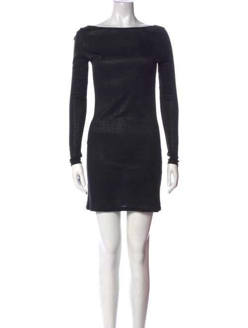 Sarah Pacini Bateau Neckline Mini Dress