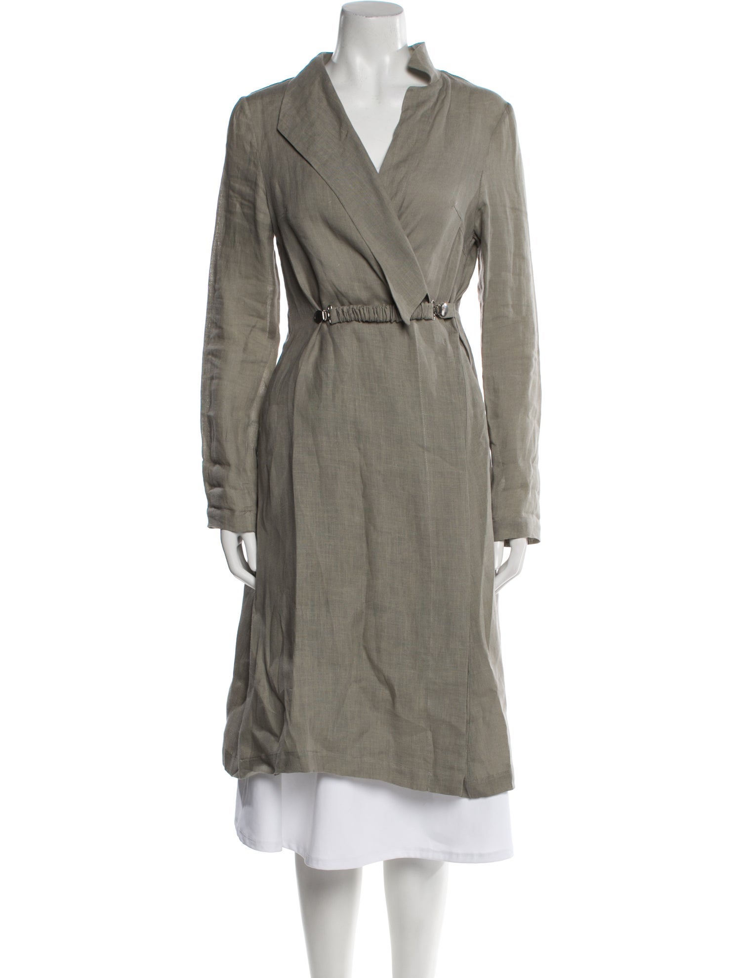 Sarah Pacini Linen Trench Coat