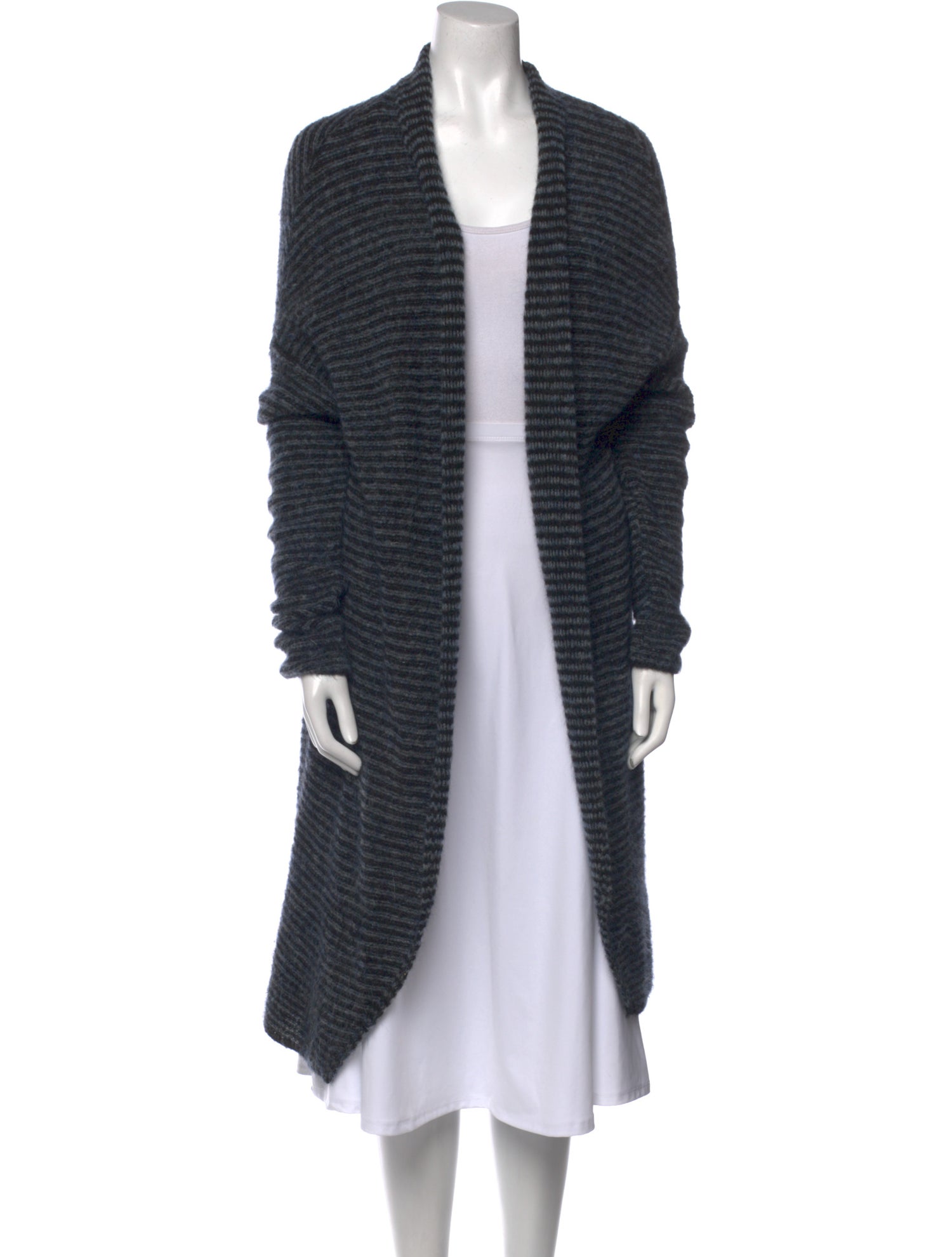 Sarah Pacini Striped Open Front Sweater