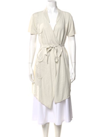 Pre-owned Sarah Pacini V-neck Sweater In White