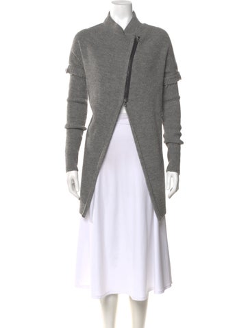 Pre-owned Sarah Pacini Cowl Neck Sweater In Gray