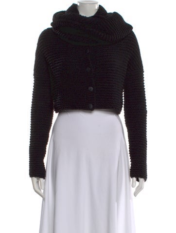 Pre-owned Sarah Pacini Wool Turtleneck Sweater In Black