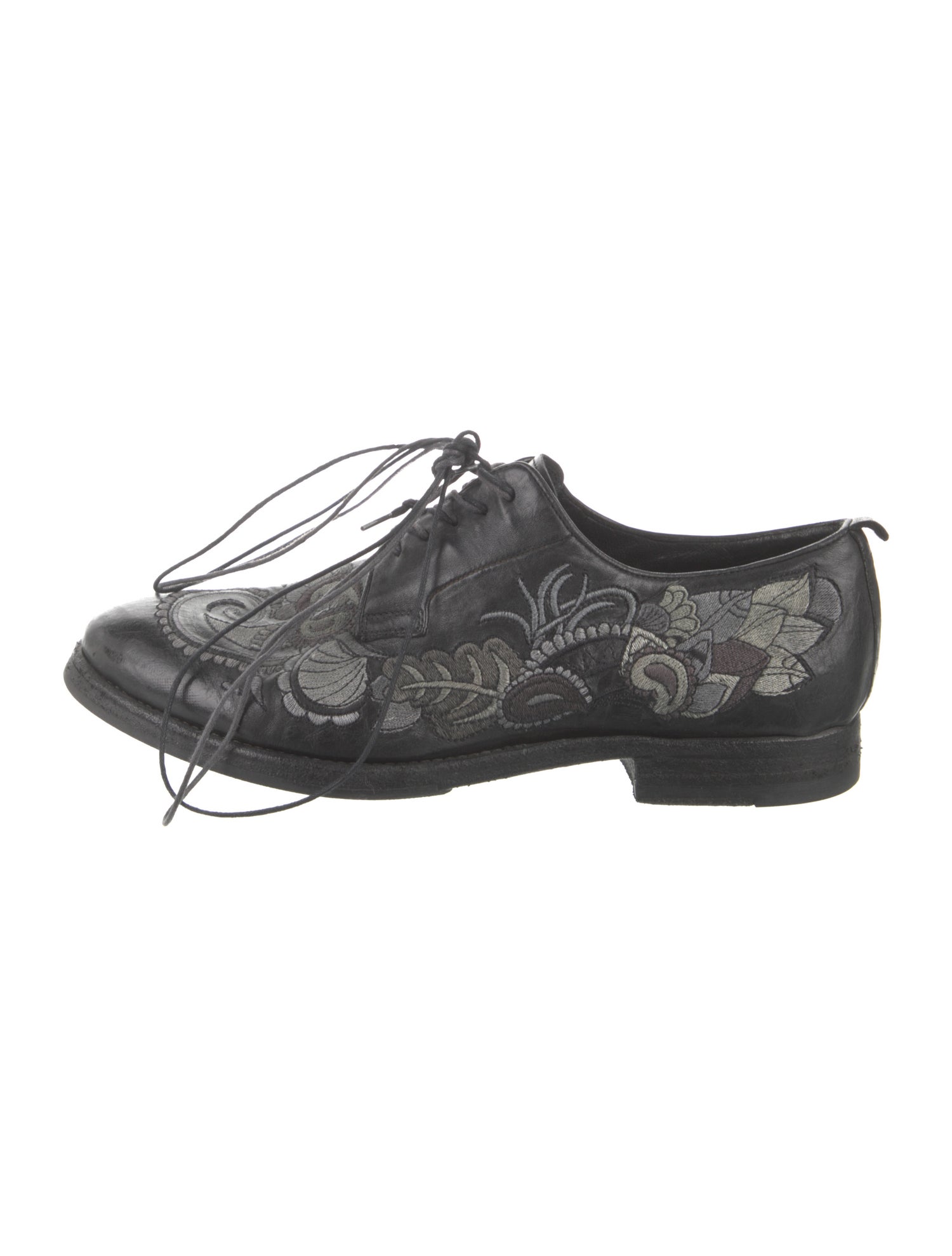 Sartori Gold Leather Embroidered Accent Oxfords