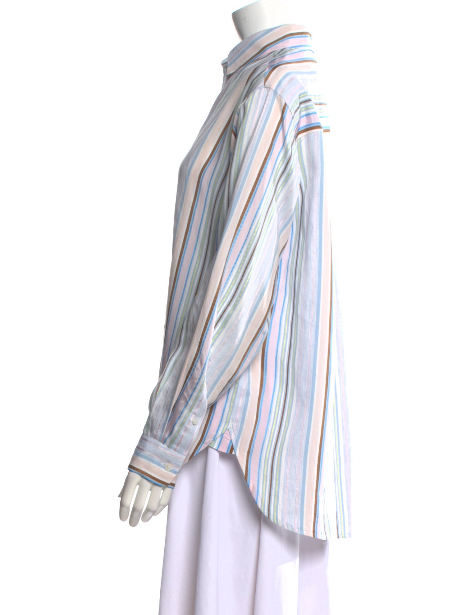 Samsøe Striped Long Sleeve Button-Up Top