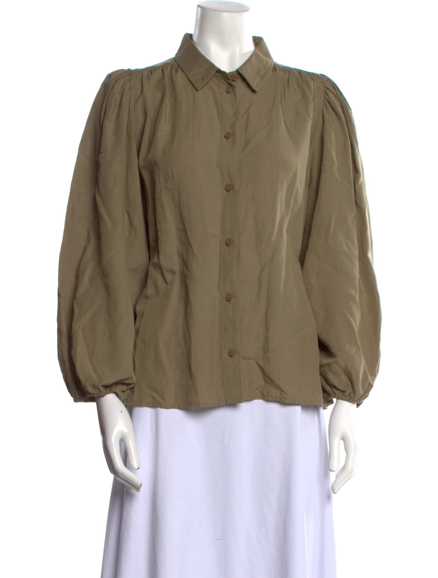 Samsøe Three-Quarter Sleeve Button-Up Top