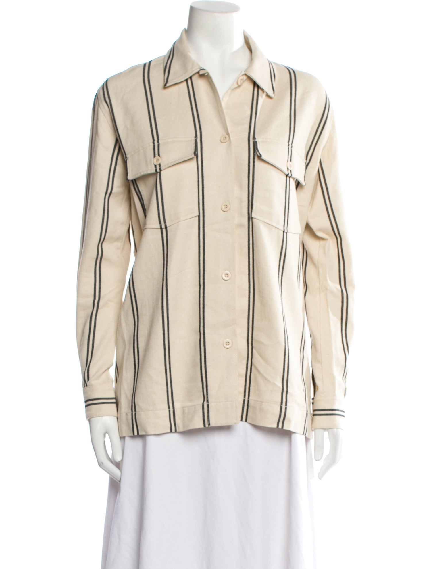 Samsøe Striped Long Sleeve Button-Up Top