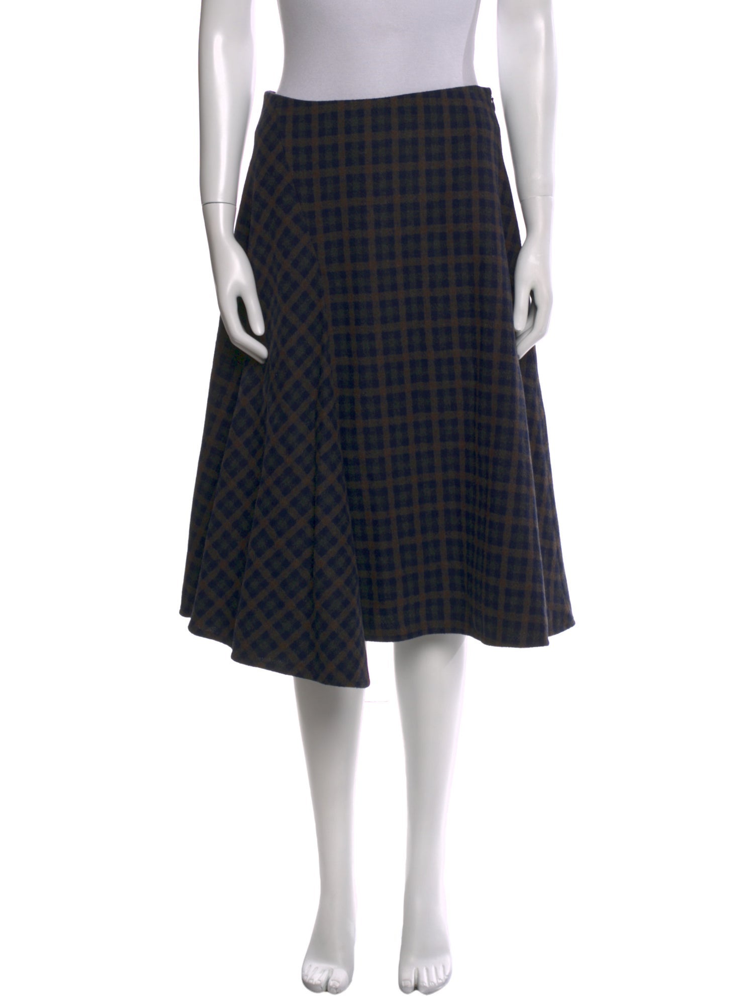 Samsøe Plaid Print Knee-Length Skirt