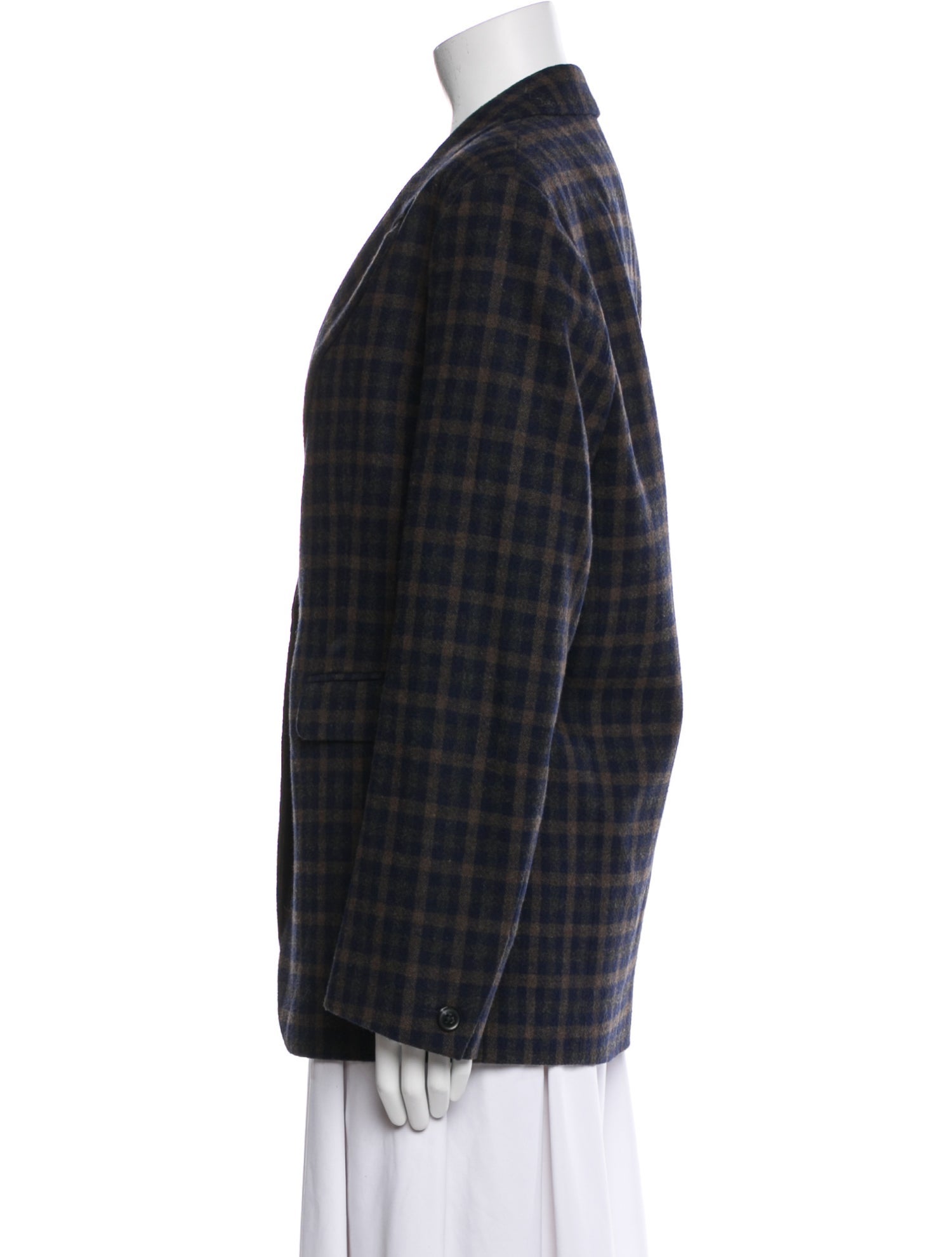 Samsøe Wool Plaid Print Blazer