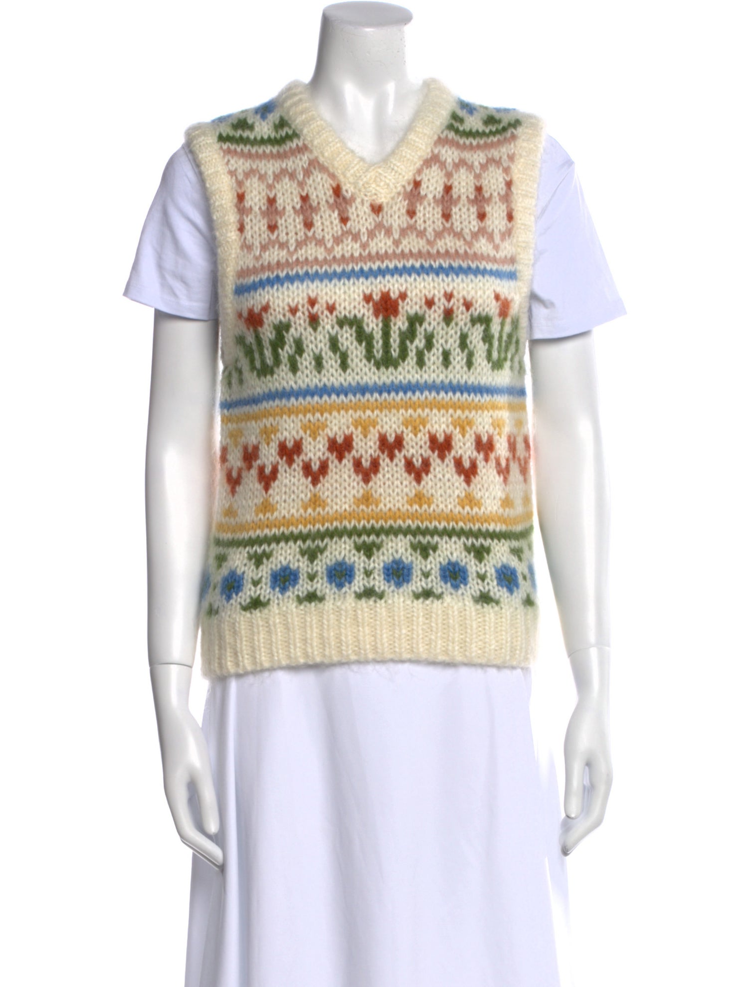 Samsøe Printed V-Neck Sweater