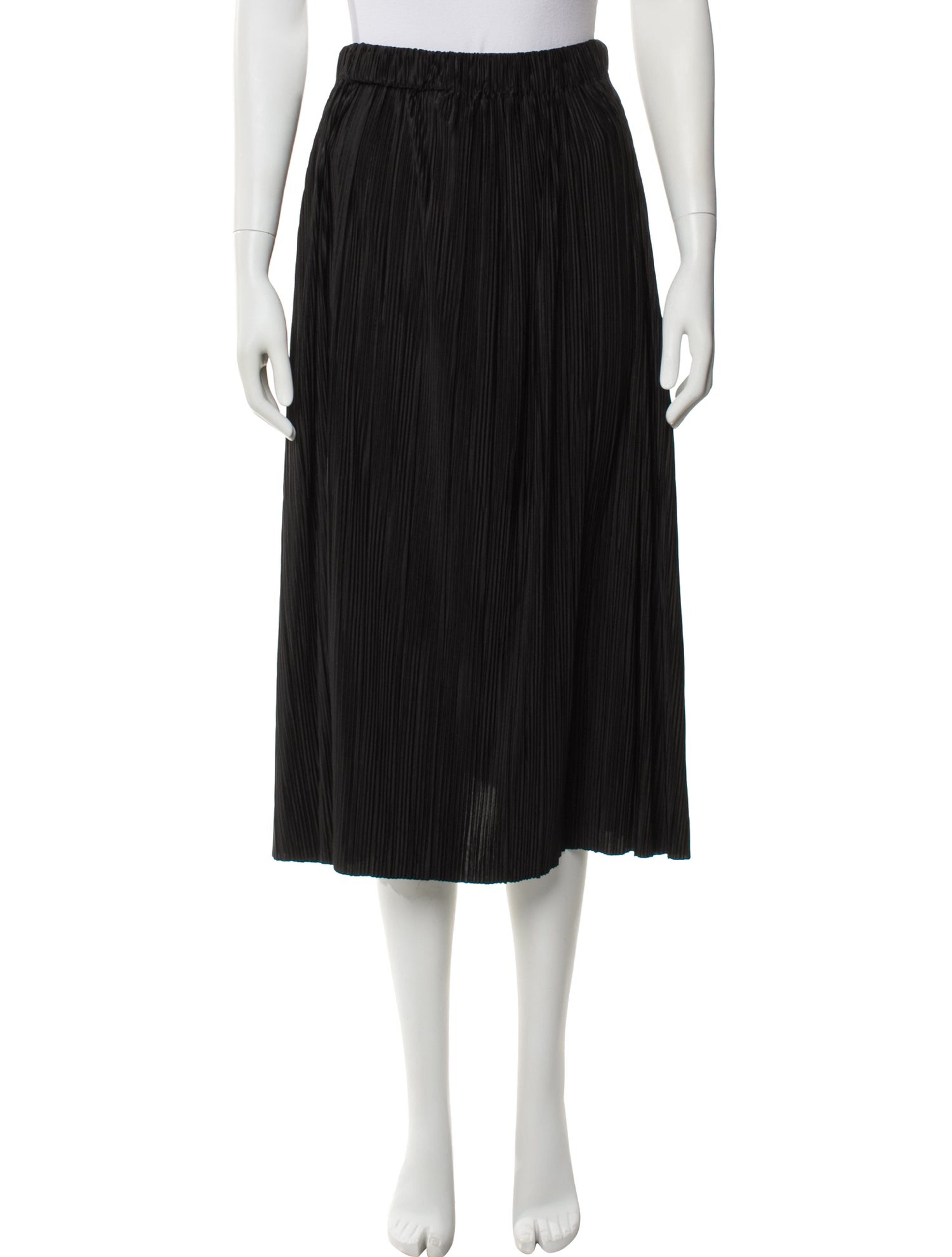 Pleated Accents Midi Length Skirt